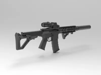 AR-15 style rifle 3D model purchase