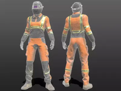 Welder Worker Suit Low-poly 3D model