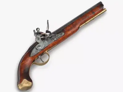 Revolutionary War Gun Blunderbuss 3D model
