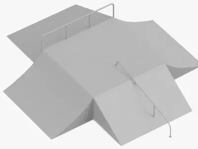 Skate Ramp - Fun Box 02 Free 3D model