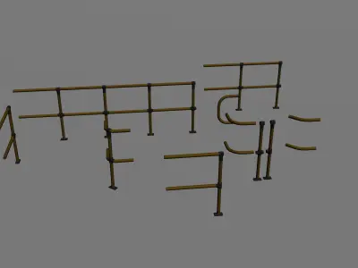 Modular Handrails  Free low-poly 3D model