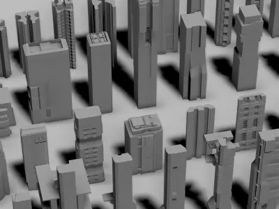 futuristc architecture set - GITS 3D model