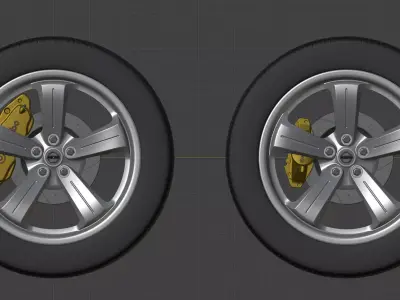 Nissan 350Z Wheel Set All High Quality for Visualization 3D model