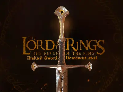 The Lord of the Rings - Anduril sword of King Elessar Free 3D model