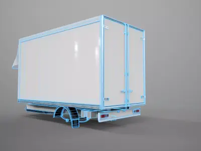 Refrigerated Van Box Structure Low-poly 3D model