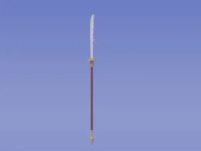 Cartoon Chinese Guan Dao 3D model