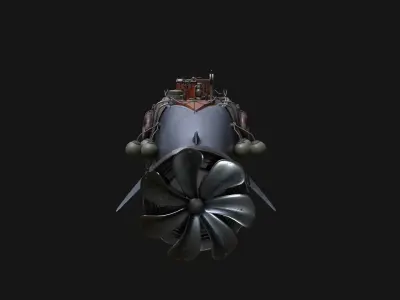 Shark Ship Low-poly 3D model