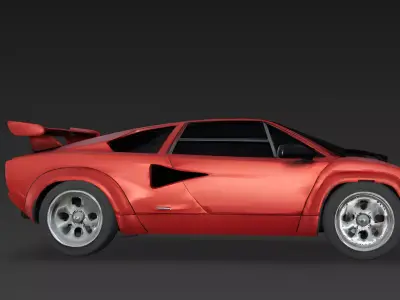 Realistic 80s Wedge Sports Coupe 3d model Low-poly 3D model