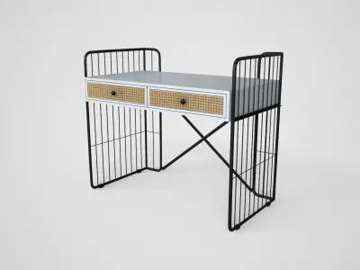 Royner study Table white finish Low-poly 3D model