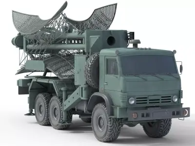 Kasta 2E2 Antenna Truck Low-poly 3D model