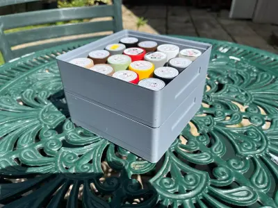 Stackable Tamiya 10ml Paint Storage Boxes 3D print model