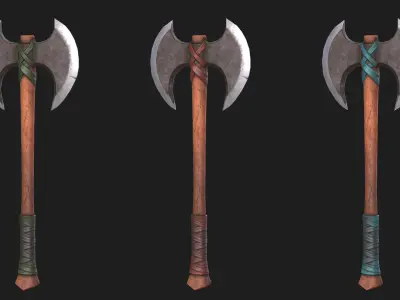 Axe Fleshsplitter Low-poly 3D model