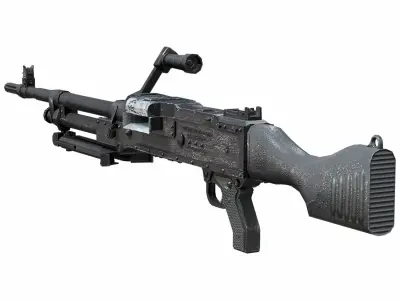 Military Combat Machine Gun Low-poly 3D model