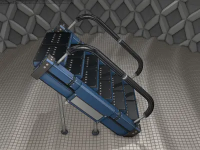 Sci-Fi Stairs - 8 - Blue Version  Low-poly 3D model