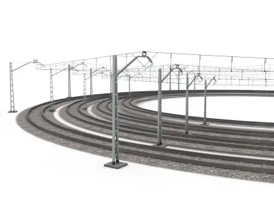 Circle Train Rail 3D model