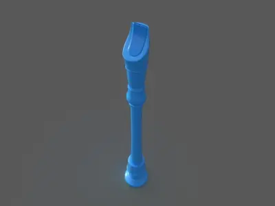 Recorder - Flute  Low-poly 3D model