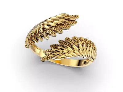 Angel wings ring 3D print model