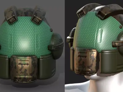 Helmet scifi military combat 3d model  Low-poly 3D model