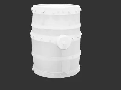 Historic Cannon Barrel for 3D print Low-poly 3D model