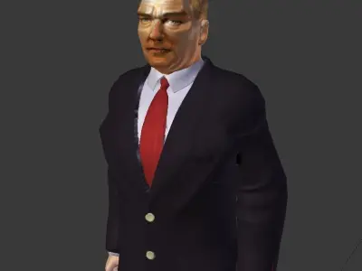 ataturk man in suit Low-poly 3D model