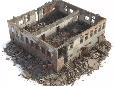 Ruined and Industrial City Buildings Collection 3D Assets 3D Model Pack