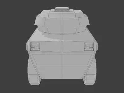 Wheeled Stylized Tank  Low-poly 3D model