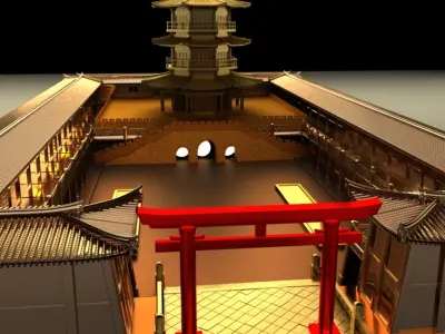 Chinese ancient house 3D model 9