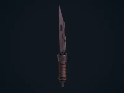 Post Apocalyptic Blade Low-poly 3D model
