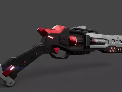 Sci Fi Gun Pack 2 Weapons Game Ready 3D Models Low-poly 3D model