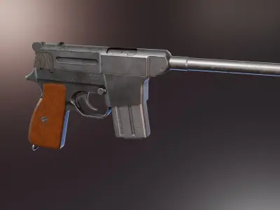 Type 80 Pistol Low-poly 3D model