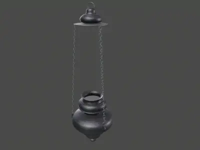 Hanging Medieval Oil Lamp - Game Ready Prop Low-poly 3D model