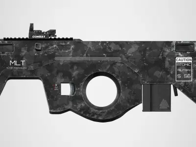 SCIFI Bullpup Low-poly 3D model