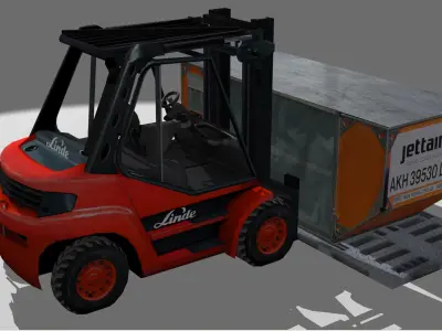 Linde Forklift Trucks H50 Low-poly 3D model