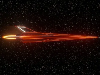 Futuristic Spacecraft Low-poly 3D model