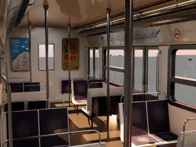 Paris Metro Line 12 - Full Interior and Exterior - MAYA 3D Model 3D model