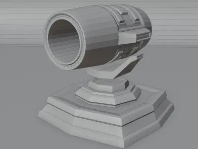 futuristic cannon low-poly 3d model Free low-poly 3D model