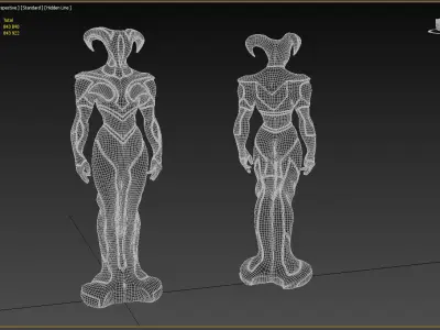 Sci-Fi Creature Statue 3D print model