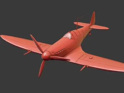 Supermarine Spitfire Low-poly 3D model shop