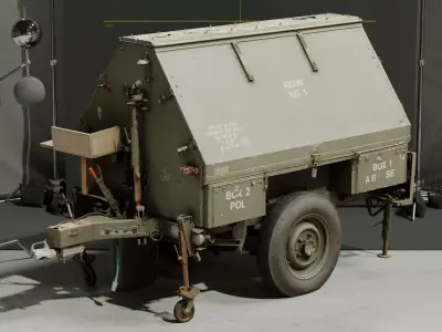 Photogrammetry Model of Military Comms Vehicle Low-poly 3D model
