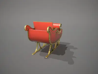 Santas Sleigh Low-poly 3D model buy