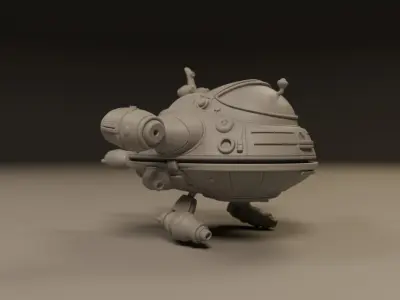 spaceship 3D print model from CGTrader
