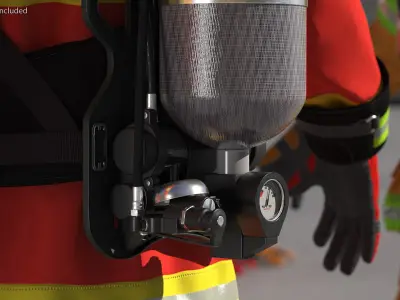  Firefighter Rescuer Rigged for Maya 