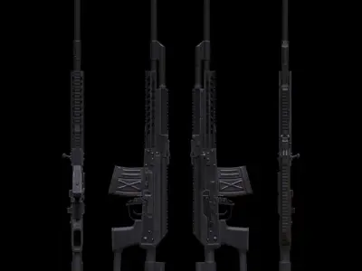 ASR-18 Camouflaged SVD Based Sniper Rifle Low-poly 3D model