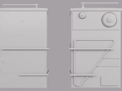 Retro Industrial Radio Receiver 3D Model 3D model