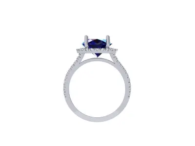 Oval Solitaire Ring 3D print model 26