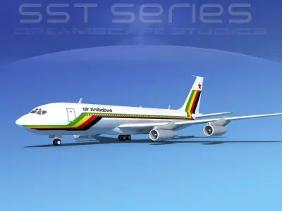 Boeing 707-320 SS Air Zimbabwe 3D model