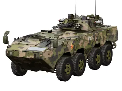 ZBL-08 Amphibious IFV Armored Vehicle  Low-poly 3D model