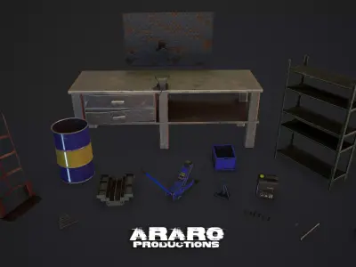 GarageTools And Free SBSAR Low-poly 3D model