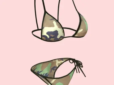 Sexy Army Bikini P01 Low-poly 3D model