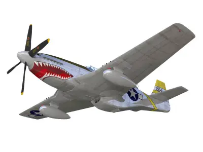 North American P-51B Mustang 3D model purchase